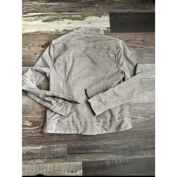 Anthropologie MARRAKECH Sz Medium Women's Helene Suede French Terry Moto Jacket - Picture 2 of 9